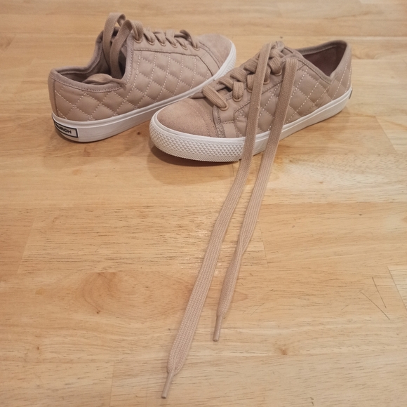 Tory Burch Bryant Sneakers Beige Quilted Leather Size 6 - Picture 13 of 16